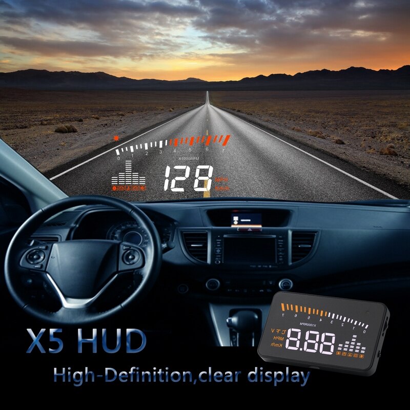 ڵ hud  ÷ OBD2 II ̽   ڵ Ÿϸ  ڵ ӵ X5 3 GPS ӵ KM/h MPH